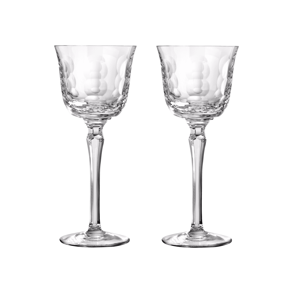 Set of 2 Crystal White Wine Glasses Kawali Christofle