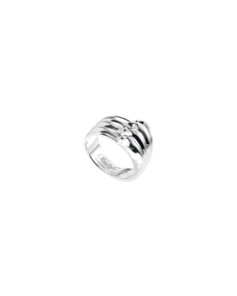 Sterling-Silver Bangle Ring Rhodium-Plated