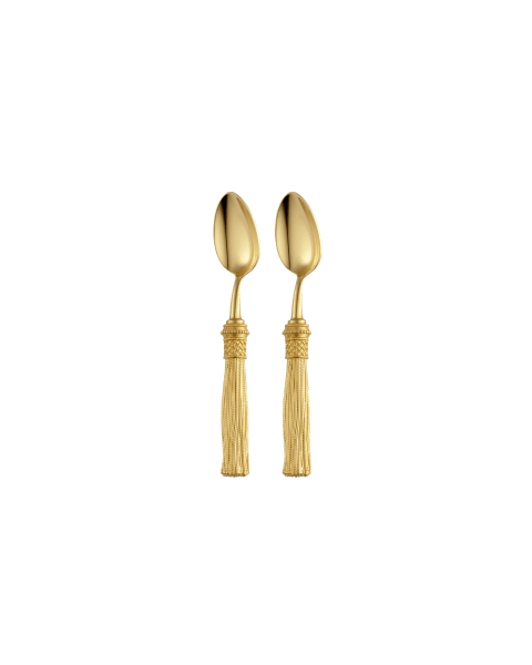 2-Piece Silver-plated Gilded Coffee Spoons Set Pompon
