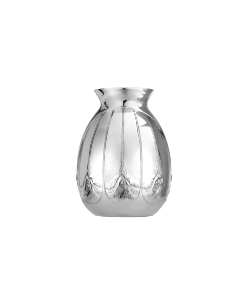 Silver-plated Sycomore Round Vase Gallia