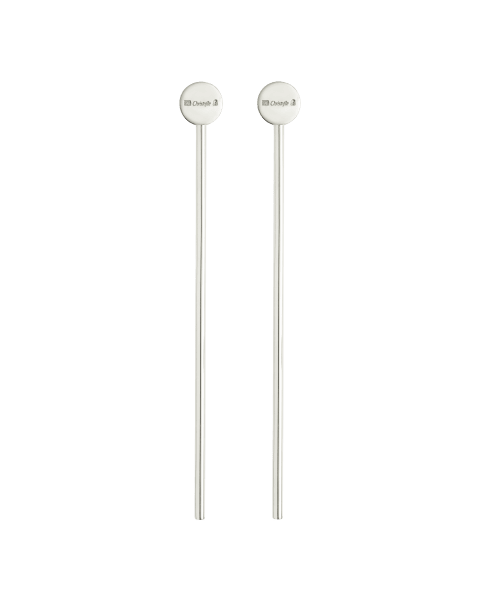Set of 2 cocktail stirrers Uni  Silver plated