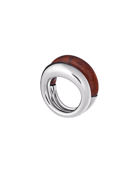 Rosewood And Sterling Silver Ring