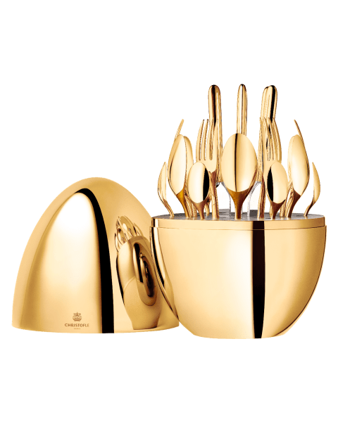 24-Piece 24-Carat Gold Flatware Set 