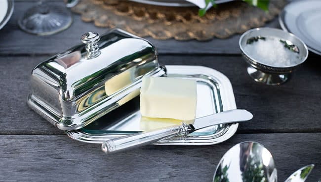 Albi Silver-Plated Lidded Butter Dish