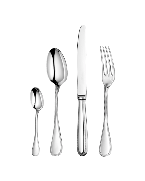 Flatware set for 12 people (48 pieces) Perles  Silver plated
