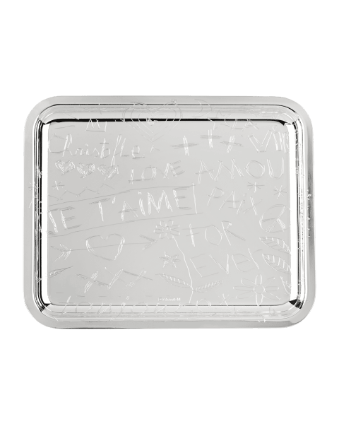 Tray 20x16 cm Graffiti  Silver plated