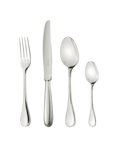 Individual place settings (5 pieces) Perles  Silver plated