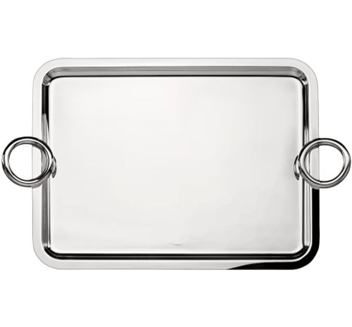 クリストフル　手付きトレイ　20x16ヴェルティゴ ¥63,800 Silver Plated Rectangular Tray with 2 Handles - 20 x 16 cm